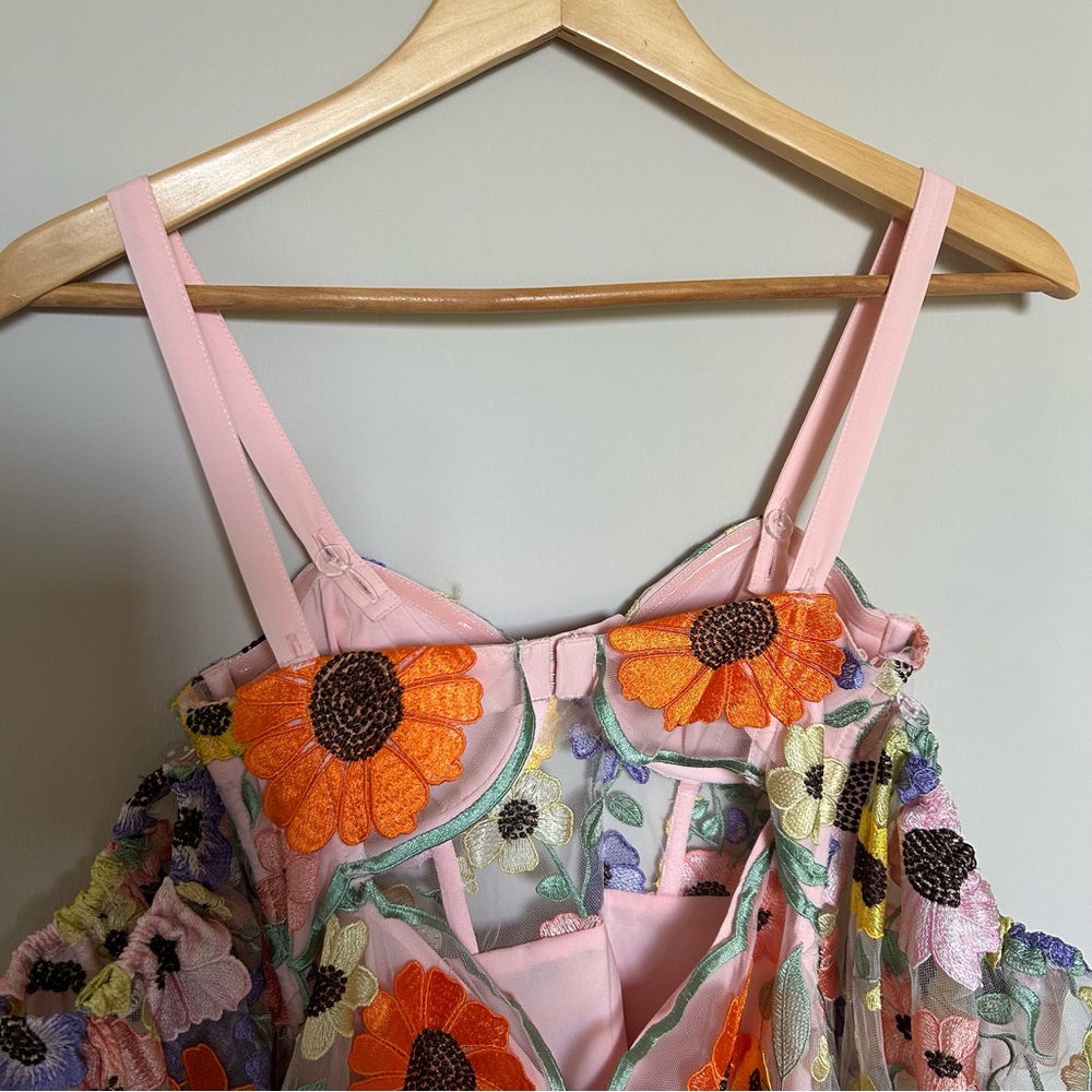 For Love & Lemons Prato Floral Mini Dress in Multi - Picture 9 of 14